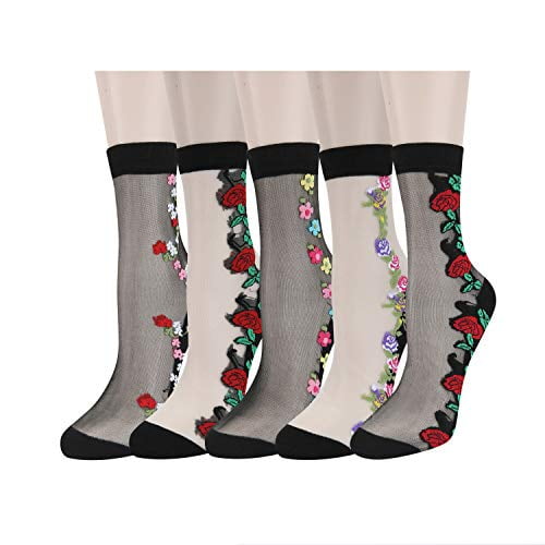 Womens Transparent Sheer Mesh Fishnet Lace Ultrathin See Through Ankle Socks